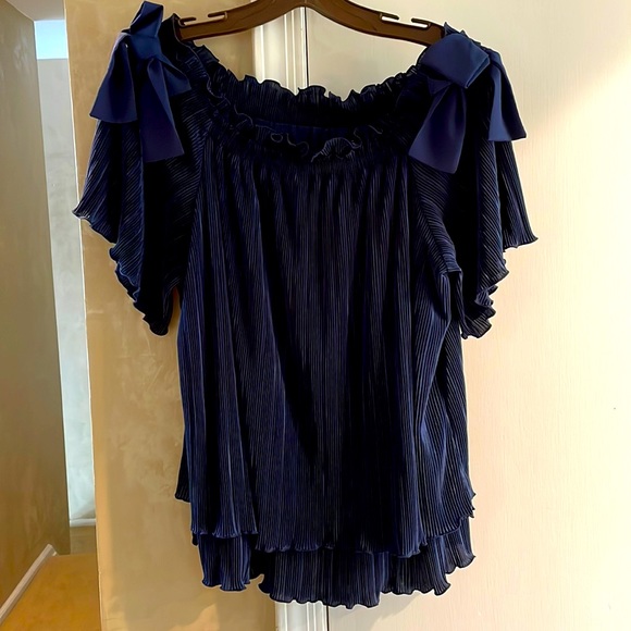 Beautiful brand new navy Banana Republic dressy top. - Picture 1 of 9